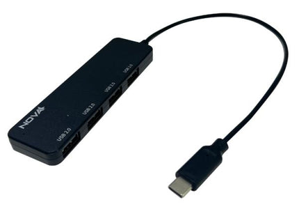 Hub Nova AHB1S240001C | 5 en 1 | USB-C a 4 Puertos USB-A 2.0 | 480Mbps | Expansor de Conectividad