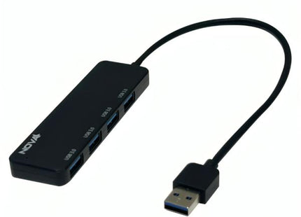 Hub Nova AHB1S340001C | 5 en 1 | USB-A 3.0 a 4 Puertos USB-A 3.0 | Micro USB 5V | 5Gbps | Expansor de Conectividad