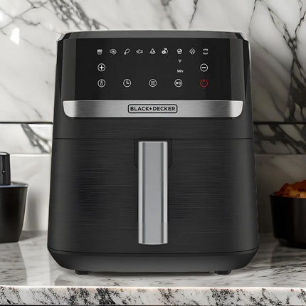 Freidora de Aire Digital Black+Decker PURIFRY AFBD62‑1BDLA | 5.5 L | 1500 W | Panel Táctil | 9 Funciones | Temperatura hasta 200 °C | Negra