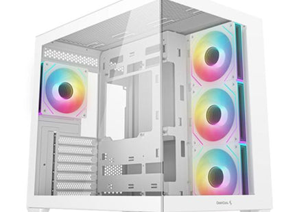 Case DeepCool CG530 4F WH R-CG530-WHADA4-G-1 | Torre Media | Plástico y Acero | 3 Ventiladores Laterales | 1 Ventilador Trasero | Blanco