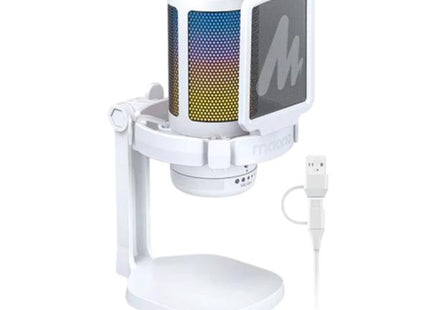 MICROFONO RGB MAONO DGM20 WHITE USB Y USB-C