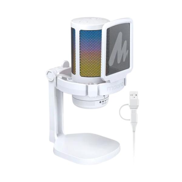 MICROFONO RGB MAONO DGM20 WHITE USB Y USB-C