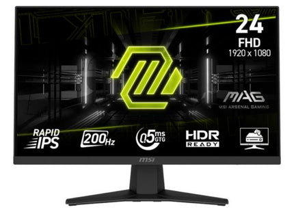 MONITOR GAMING MSI MAG 244F 23.8" PLANO 1920 X 1080 200 HZ ANTI-GLARE HDMI Y DP 9S6-3BC41H-004