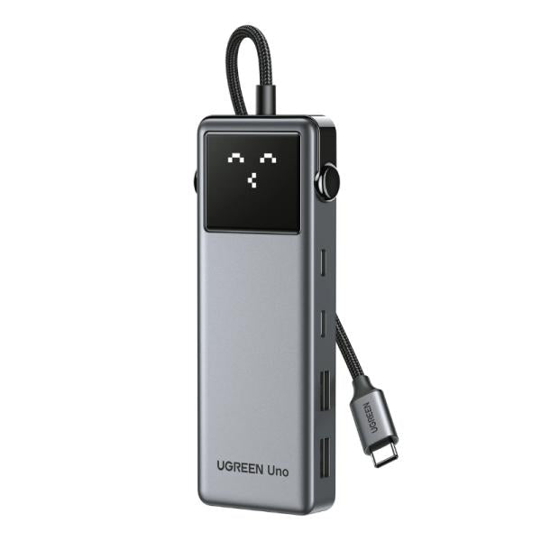 Hub UGREEN CM888 USB-C 6 en 1 con puertos HDMI y USB múltiples vista frontal