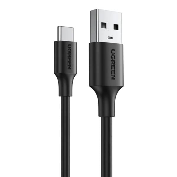 Cable UGREEN US287 USB-A a USB-C de 2 metros con conectores macho en ambos extremos color negro