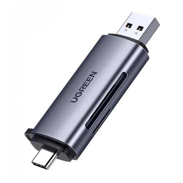 UGREEN CM185 | Lector SD + microSD Dual | USB‑C + USB‑A 3.0 | 5 Gbps