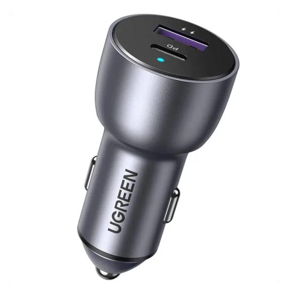 Adaptador UGREEN CD213 | Cargador de auto 36 W | USB‑C 18 W PD + USB‑A QC 18 W | Dual