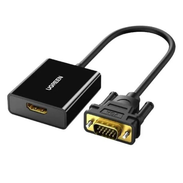 Adaptador UGREEN CM513 | VGA a HDMI | 1080P@60Hz | Audio 3.5mm | USB-C