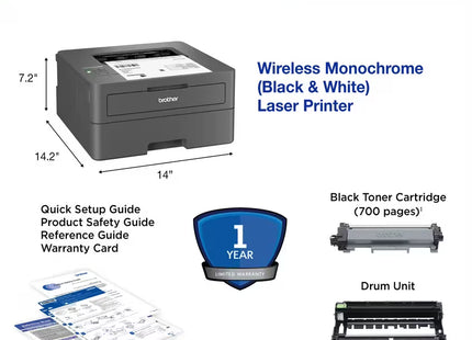 Impresora Láser Monocromática Brother HL-L2405W Wi-Fi Doble Banda y USB 2.0