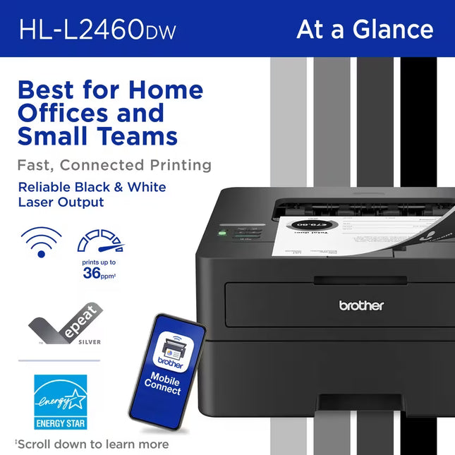 Impresora Láser Monocromática Brother, HLL2460DW