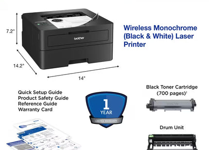 Impresora Láser Monocromática Brother, HLL2460DW