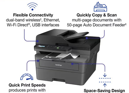 Impresora Láser Monocromática Brother, DCPL2640DW