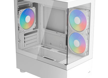 CASE RGB AEROCOOL VIEWPORT MINI-G-WT-V2 TORRE PEQUEÑA VIDRIO FRONTAL Y LATERAL 2 ABANICOS LATERALES Y 1 ABANICO TRASERO ACCM-ES09133.21