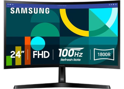 Monitor Samsung Essential S3 LS24D366GANXZA | 24” Curvo | FHD 1920x1080 | 100Hz