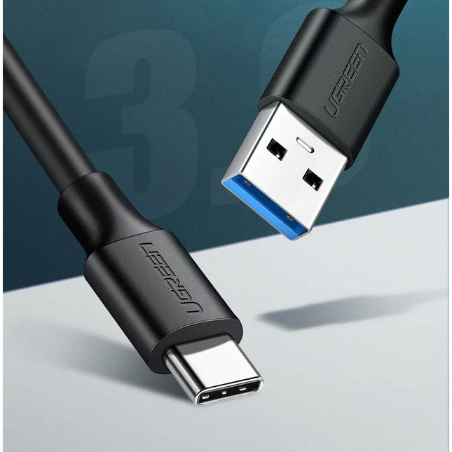 Conectores USB-A y USB-C del cable UGREEN US184 detalle macro