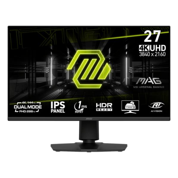 MONITOR GAMING MSI MAG 275UPD E14 27"  PLANO 3840 X 2160 4K UHD  48~144HZ  ADAPTIVE-SYNC DP Y HDMI  9S6-3CE89M-018