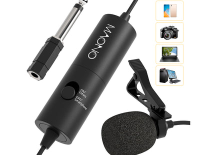 Micrófono Lavalier Maono AU-100 | 3.5mm TRRS | Omnidireccional | 6m | Batería LR44