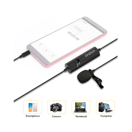 Micrófono Lavalier Maono AU-100 | 3.5mm TRRS | Omnidireccional | 6m | Batería LR44