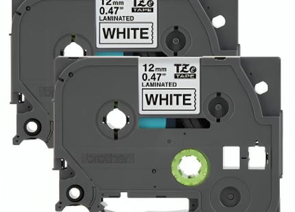 Cinta Etiquetado Brother Negro sobre Blanco 2-Pack, TZE2312PK