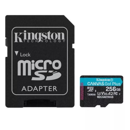 MEMORIA MICRO 256GB KINGSTON SDCG4/256GB CLASE 10 UHS-I V30  200 MB/S  PARA DRONES Y CAMARAS DEPORTIVAS