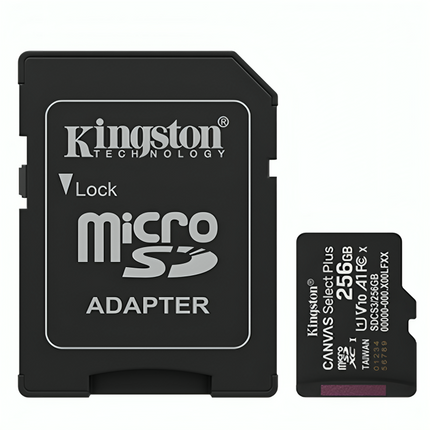 MEMORIA MICRO SD 256GB KINGSTON SDCS3/256GB CLASE 10 UHS-I U3 150 MB/S PARA DISPOSITIVOS Y CAMARAS ANDROID