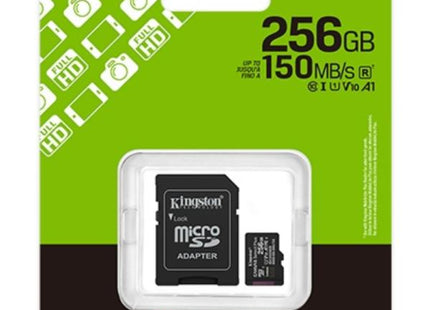 MEMORIA MICRO SD 256GB KINGSTON SDCS3/256GB CLASE 10 UHS-I U3 150 MB/S PARA DISPOSITIVOS Y CAMARAS ANDROID