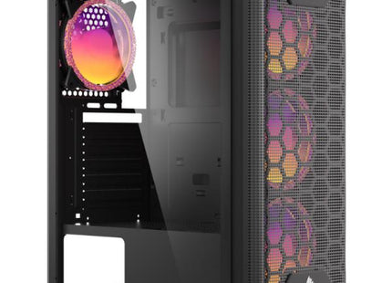 CASE RGB EAGLE WARRIOR CG12AARA002C MID TOWER VENTILADORES 3 DE 120MM CON VIDRIO LATERAL Y ACRÍLICO FRONTAL