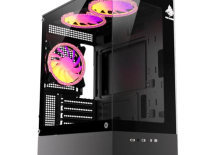 CASE RGB EAGLE WARRIOR CG70AHRA002C MINI TOWER VENTILADORES 3 DE 120MM CON VIDRIO FRONTAL Y LATERAL