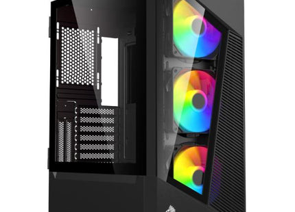 CASE EAGLE WARRIOR CG10AJRA001C TORRE MEDIA CON 3 ABANICOS CON VIDRIO FRONTAL Y LATERAL