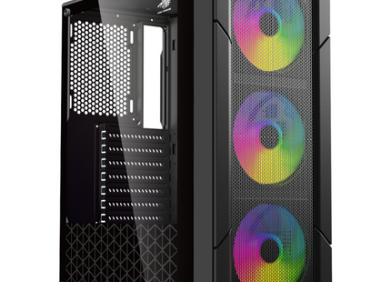 CASE EAGLE WARRIOR CG14ALRA001C TORRE MEDIA CON 3 ABANICOS PANEL DE VIDRIO LATERAL