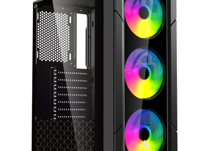CASE EAGLE WARRIOR CG13ALRA001C TORRE MEDIA CON 3 ABANICOS PANEL DE VIDRIO LATERAL