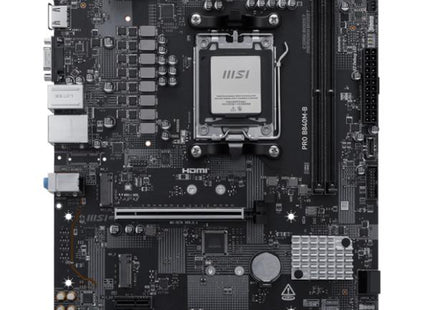 Tarjeta Madre MSI PRO B840M-B AM5 Micro ATX vista frontal completa