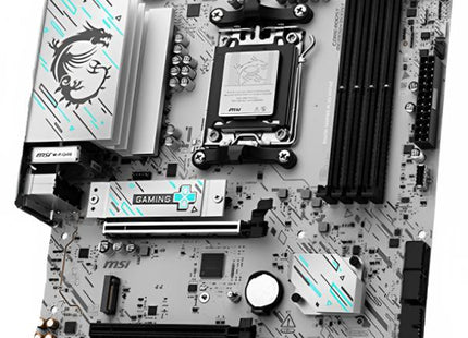 MSI PRO B840M GAMING motherboard mostrando conectores WiFi 6E y puertos traseros