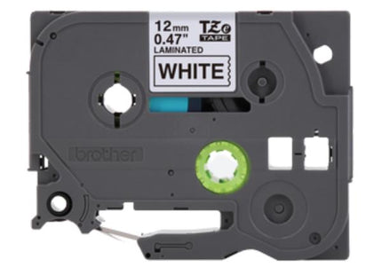 CINTA LAMINADA BROTHER TZE231G 12MM X 8M NEGRO SOBRE FONDO BLANCO