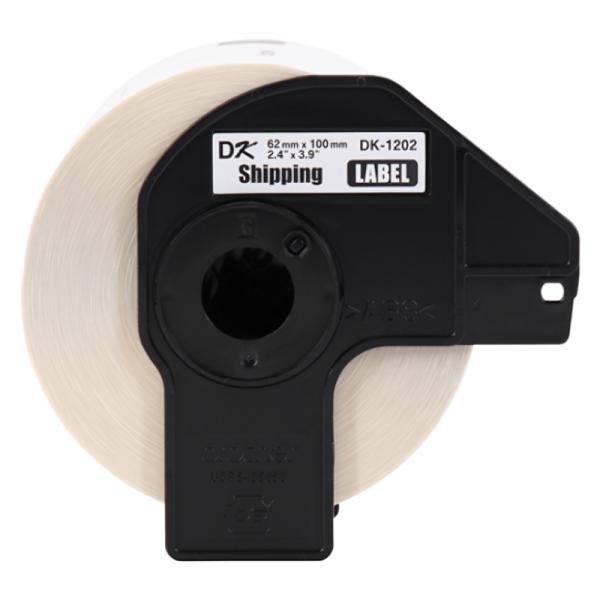 ROLLO DE ETIQUETA BROTHER DK1202 62MM X 100MM / 300 ETIQUETAS COMPATIBLE CON IMPRESORAS QL PAPEL BLANCO CON TEXTO NEGRO