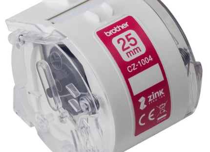CINTA ADHESIVA CONTINUA A COLOR BROTHER CZ1004 ZERO INK 25MM X 5M COMPATIBLE CON IMPRESORA VC-500W