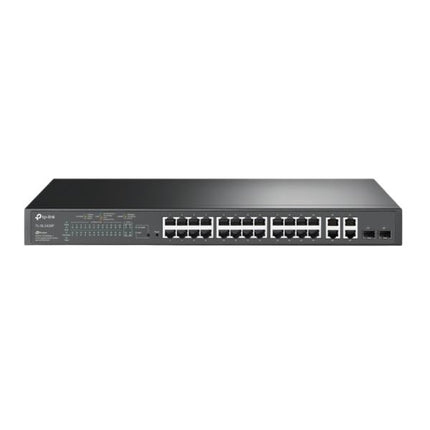 SWITCH TP LINK SL2428P(UN) 24 PUERTOS POE 10/100MBPS 2 PUERTOS GIGABIT RJ45 2 COMBO GIGABIT SFP 10/100/1000 MBPS ADMINISTRABLE (SMART / L2+)