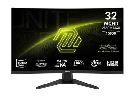 Monitor MSI MAG 321CQF curvo 31.5 pulgadas vista frontal pantalla encendida