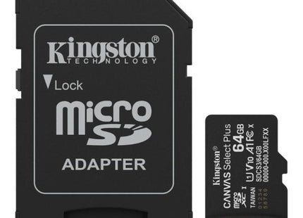 MEMORIA MICRO SD 64GB KINGSTON CLASE 10 UHS-I U1 100 MB/S PARA DISPOSITIVOS Y CAMARAS ANDROID