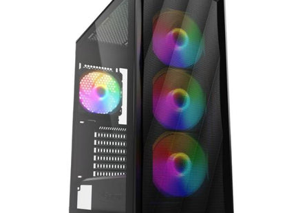 CASE RGB SHARKOON VK4 RAINBOW MID TOWER VENTILADORES 3 DE 120MM CON VIDRIO LATERAL 4044951044108