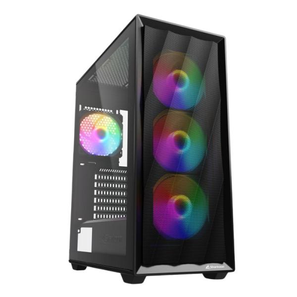 CASE RGB SHARKOON VK4 RAINBOW MID TOWER VENTILADORES 3 DE 120MM CON VIDRIO LATERAL 4044951044108