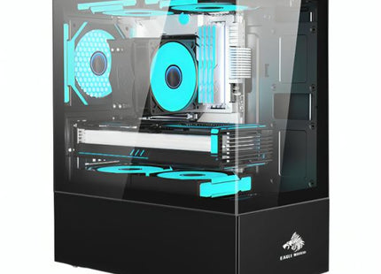 CASE RGB EAGLE WARRIOR CG01Q8RA003C VENTILADORES 3 DE 120MM VIDRIO TEMPLADO
