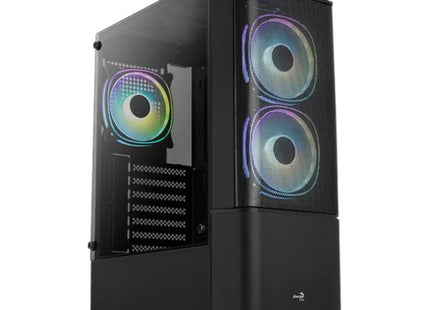 CASE RGB AEROCOOL QUANTUM MESH-G-BK-V3 MID TOWER VENTILADORES 3 DE 120MM CON VIDRIO LATERAL Y MALLA FRONTAL ACCM-PV31133.11