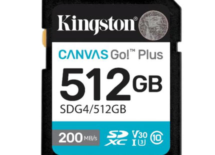 MEMORIA MICRO SD 512GB KINGSTON SDCG4/512GB CLASE 10 UHS-I V30 200 MB/S / 160 MB/S PARA DRONES Y CAMARAS DEPORTIVAS