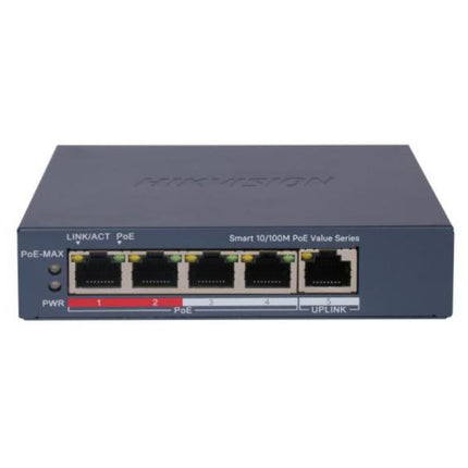 SWITCH HIKVISION DS-3E1105P-EI/M(O-STD)V2 (E) 5 PUERTOS (4 POE + 1 RJ45) 10 / 100 MBPS SMART MANAGED 301802981