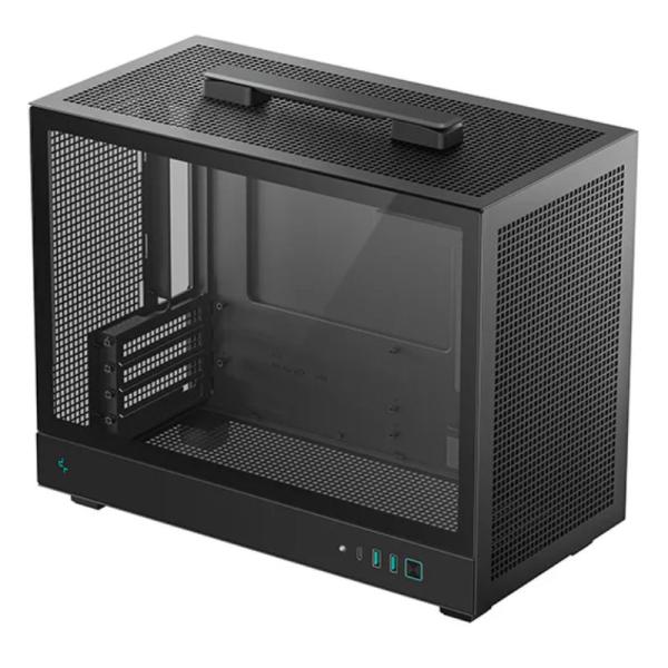 CASE DEEPCOOL CH160 PLUS MINI TOWER VENTILADORES 4 DE 120MM CON MALLA Y PANEL FRONTAL Y LATERAL R-CH160-BKNGM0-G