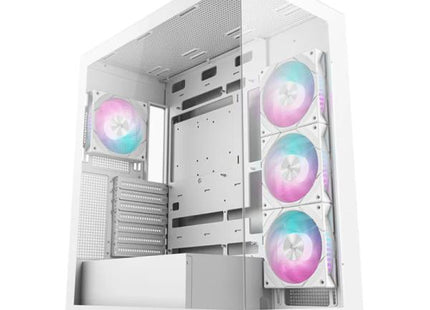 CASE RGB DEEPCOOL CG580 4F WH V2 MID TOWER VENTILADORES 4 DE 120MM CON VIDRIO FRONTAL Y LATERAL R-CG580-WHADA4-G-2