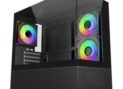 CASE RGB COOLER MASTER ELITE 490 MINI TOWER VENTILADORES 3 DE 120MM CON VIDRIO FRONTAL Y LATERAL E490-KHNN-S00