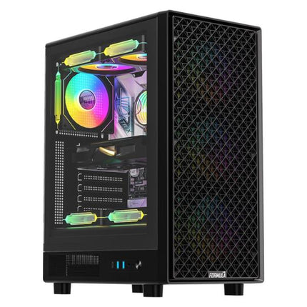 CASE RGB FORMULA V LINE MANA DYNAMIC BLACK AR VENTILADORES 4 DE 120MM CON MALLA FRONTAL Y VIDRIO LATERAL 4711401662839