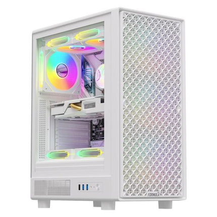 CASE RGB FORMULA V LINE MANA DYNAMIC WHITE AR VENTILADORES 4 DE 120MM CON MALLA FRONTAL Y VIDRIO LATERAL 4711401663515